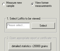 The status information region of the main panel